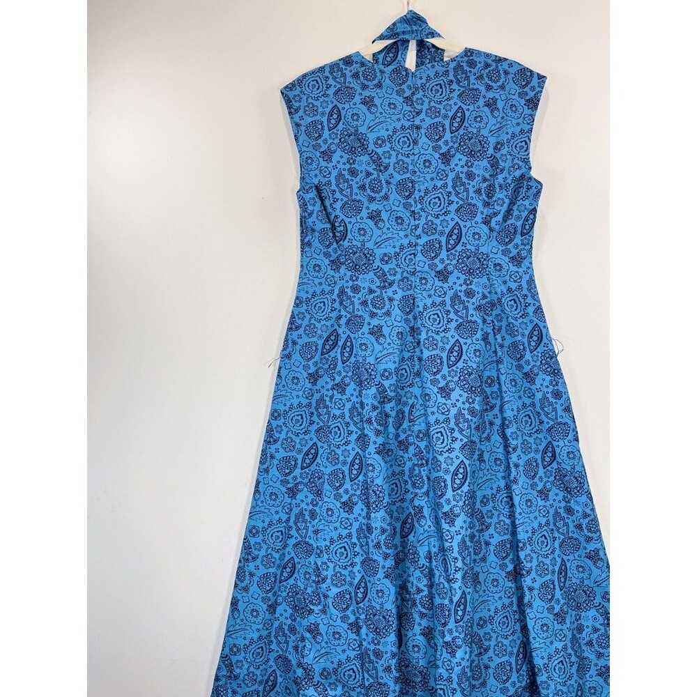 NEW Boden Womens Dress Blue Tori Midi Floral V Neck Belted Fit Flare 10P Petite - Picture 9 of 11